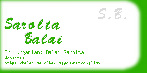 sarolta balai business card